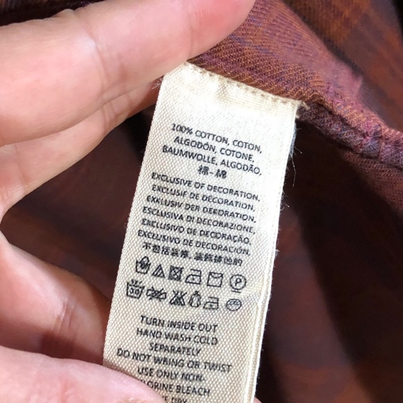 Free People Stevie's Embellished Plaid Shirt Tunic in red/burgundy size M - Picture 12 of 12